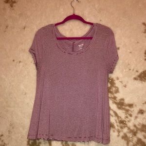 Mossimo Woman’s Maroon Striped Tee